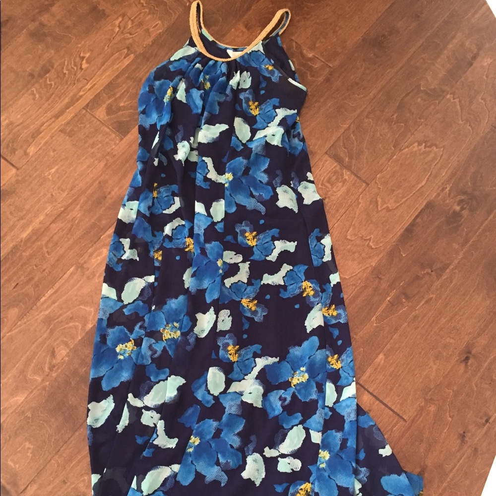 Blue floral maxi dress